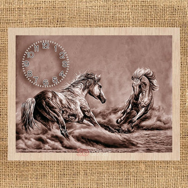 HORSE CLOCK pyroprinter & laser-ready file 3DWave.us